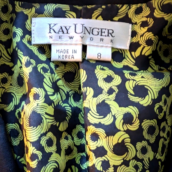 Kay Unger Silk Black Jacket and Skirt - Picture 6 of 8